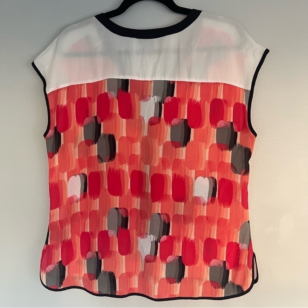 Worthington Sleeveless Multicolor V-Neck Blouse Top Petite Large Career Causal - Picture 5 of 9